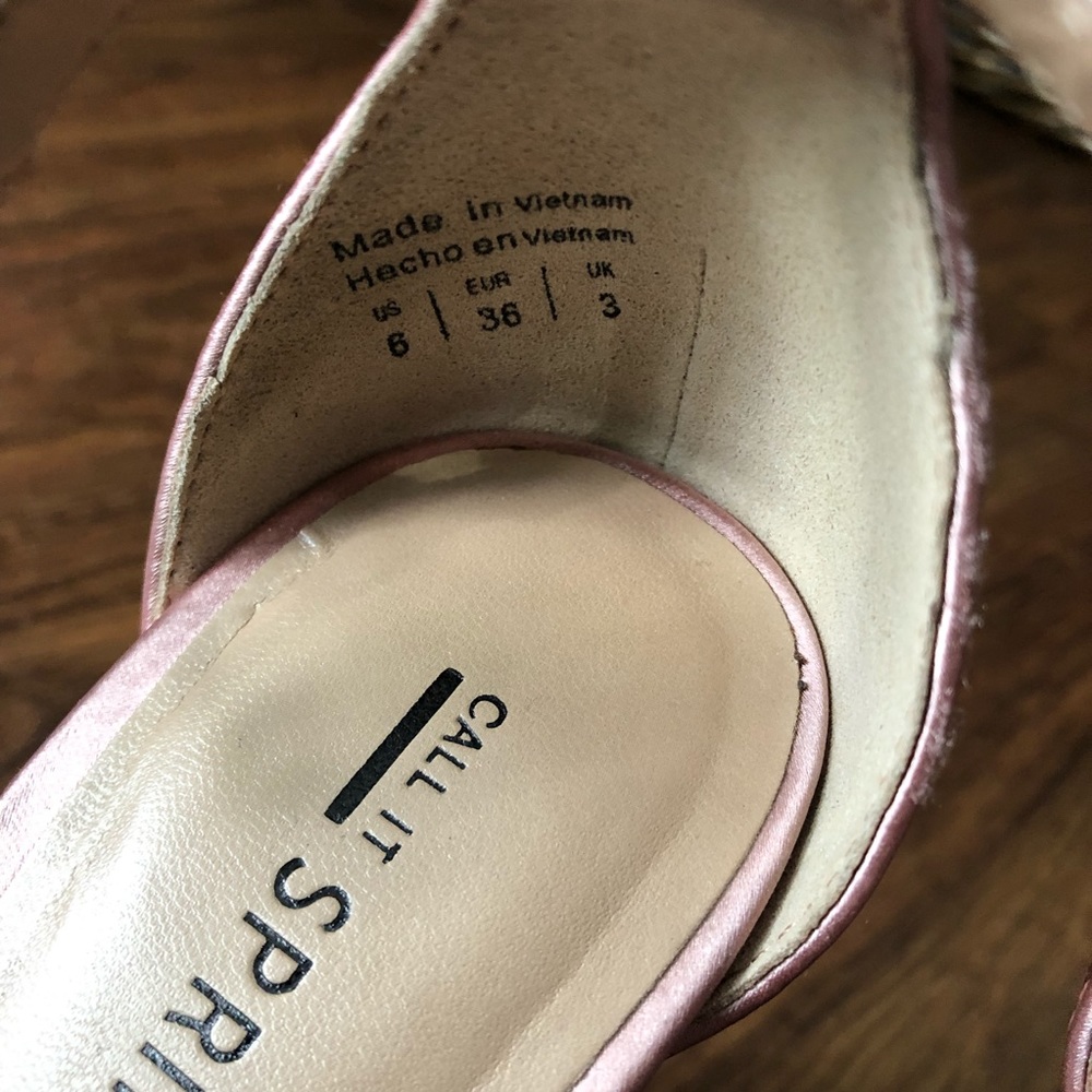Call It Spring Pink Satin Heels - Picture 4 of 4